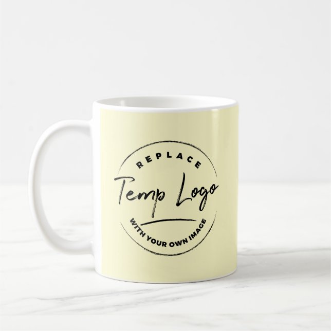 Förstärkta med din Logotyp på Blekens Gult Kaffemugg (Vänster)