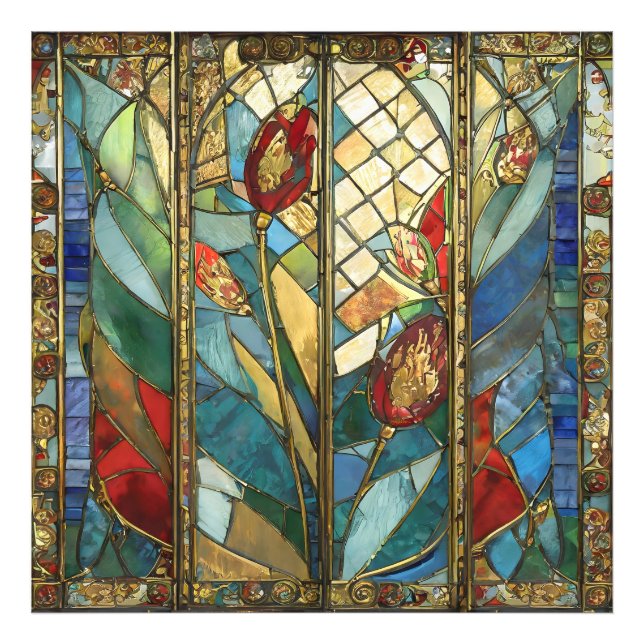 Förstärkta rödchefspoppies i soluppgång fototryck (Framsidan)