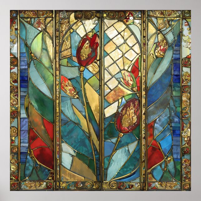 Förstärkta rödchefspoppies i soluppgång poster (Framsidan)