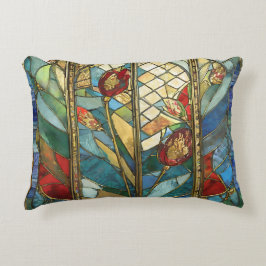 Förstärkta rödchefspoppies i soluppgång prydnadskudde