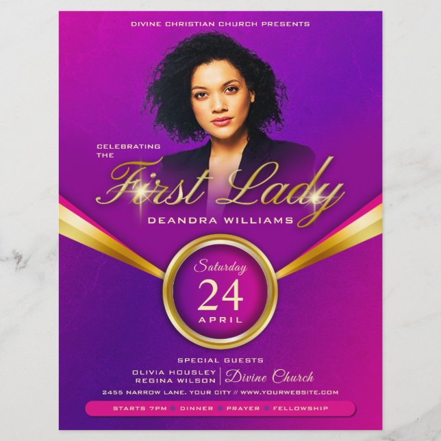 Förste Dam Day Appreciation Church Reklamblad (Framsidan)