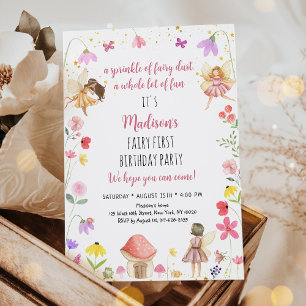 Förste födelsedag för Fairy Garden Inbjudningar