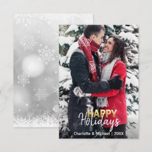 Förste Julafton Glad helg, gift, engagerat PHOTO Inbjudningar