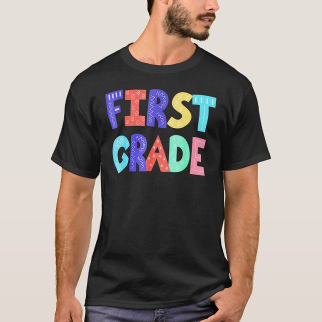 Förste Klass Lärare 1:a Klass Squad Student bak T Shirt (Framsida)