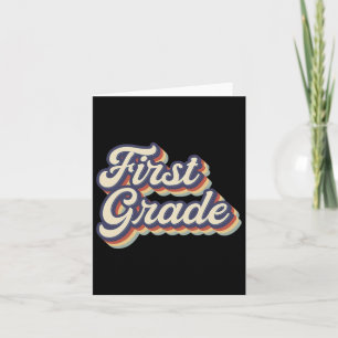 Förste Klass Lärare Retro Vintage 1:a Klass Teache Kort