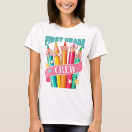 Förste Klass Lärare Student Pencil Design T Shirt