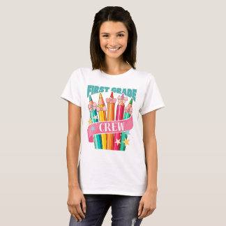 Förste Klass Lärare Student Pencil Design T Shirt