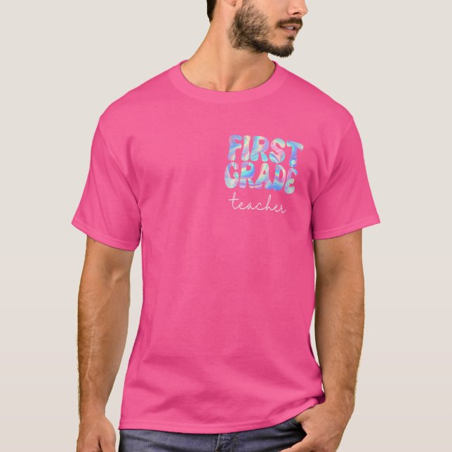 Förste Klass-läraren Groovy Back to school T Shirt (Framsida)