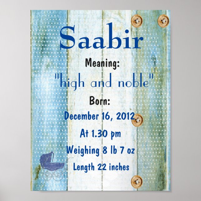 Förste Namn betyder keepsaksdagdrivare Poster (Framsidan)