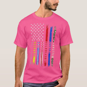 Förste responders Hero Flagga Nurse EMS Police Fir T Shirt