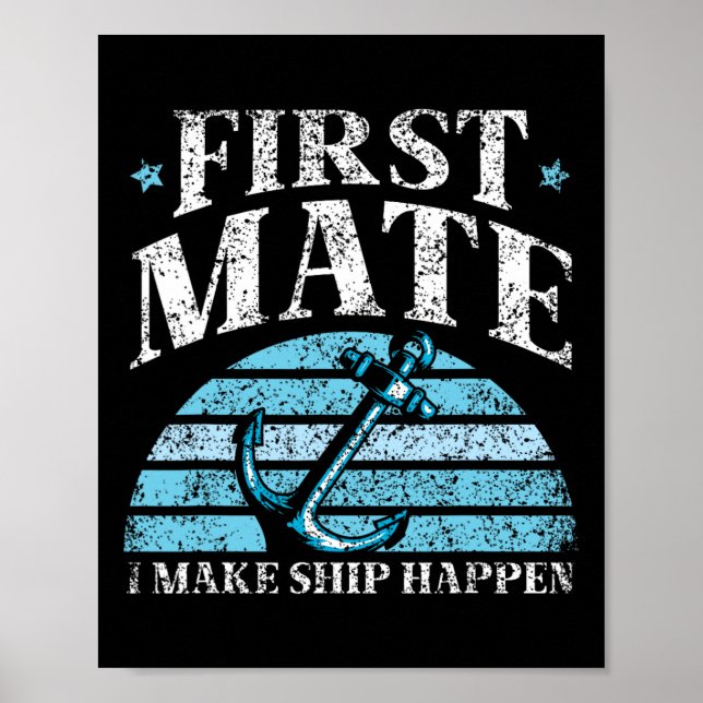 Förste styrman jag får fartyg hända båt yacht hav  poster (Framsidan)