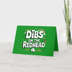 Försteget på rödhårig rolig St. Patricks dag Tack Kort