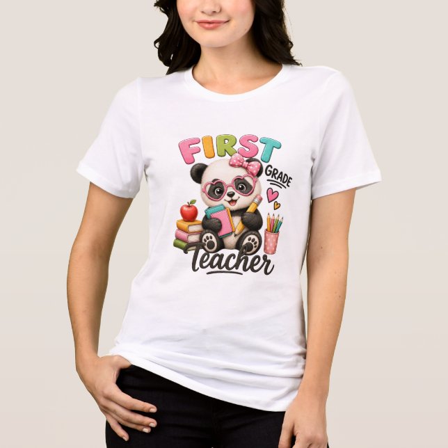 Förstelärarlärare | Söt Panda T Shirt (Framsida)