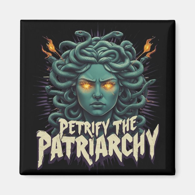 Förstenad Patriarkatet Medusa Empowerment Magnet (Framsidan)