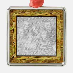 Förstenad träram prydnad julgransprydnad metall