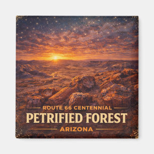 Förstenade skogen Arizona Centennial Twilight View Magnet