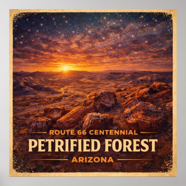 Förstenade skogen Arizona hundraårsjubileum Poster (Framsidan)