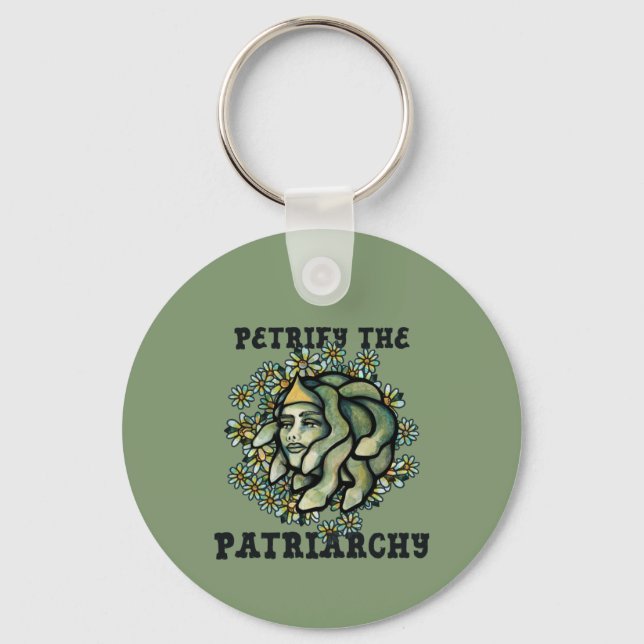 Förstenar Patriarkatet Medusa Gorgon Nyckelring (Framsida)