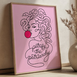 Förstenar Patriarkatet Modern Medusa Feminist Poster