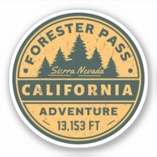 Forster Pass vandring, california sierra nevada st Klistermärken