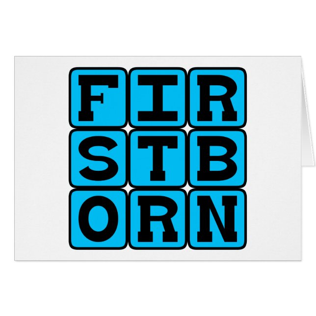 Förstfödd, primär barn hälsningskort (Framsidan Horizontal)