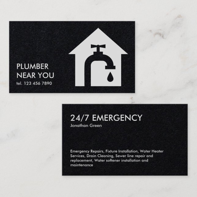 Förstklassig rörning visitkort (Fram/baksida)