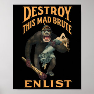 Förstör den här mad Brute WWI-armén. Poster