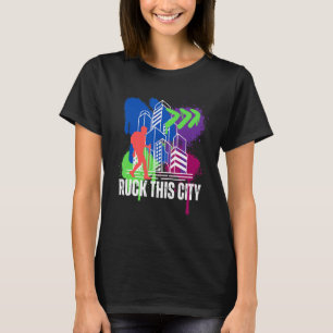 Förstör det här stadens stadslickande, ruckssäcksr t shirt