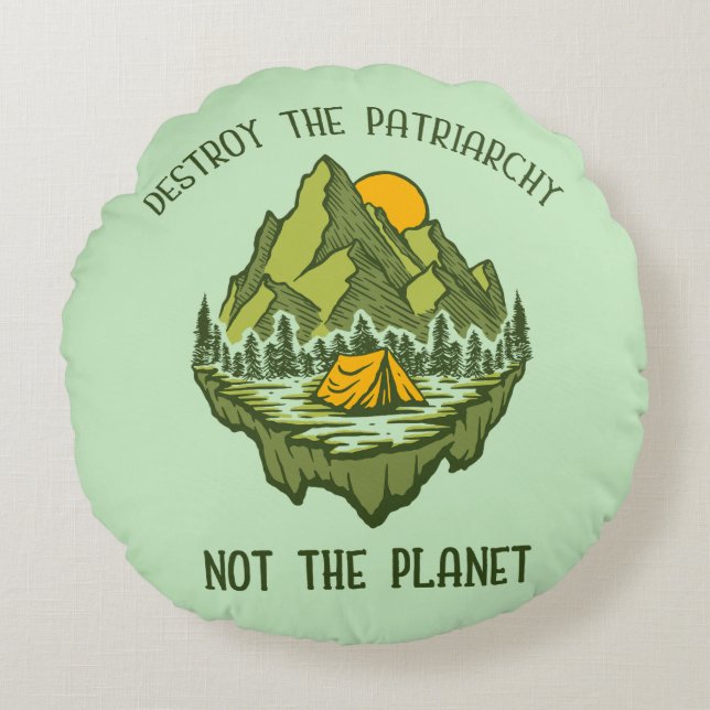 Förstör inte patriarkatet, planeten rund kudde (Framsidan)