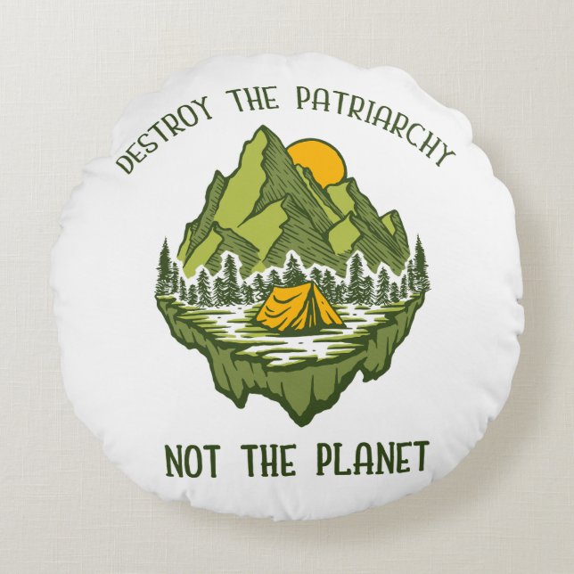 Förstör inte patriarkatet, planeten rund kudde (Framsidan)