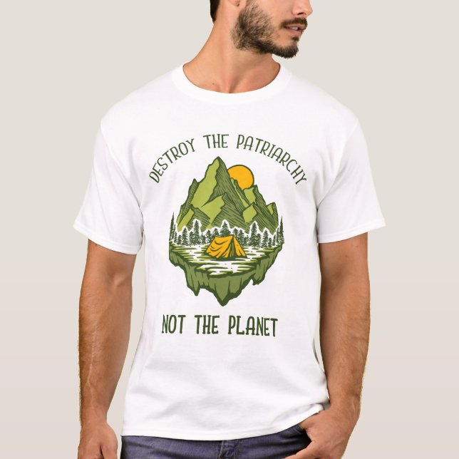 Förstör inte patriarkatet, planeten t shirt (Framsida)