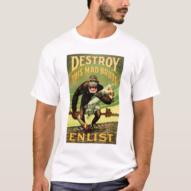 Förstör Världskriget Propaganda för reklamannonser T Shirt (Framsida)