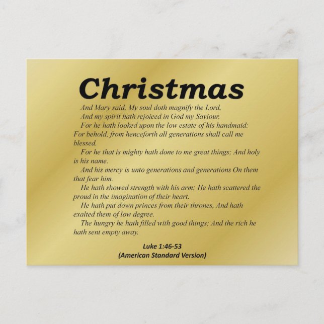 Förstora Herren Jul Luke 1-46 Helg Vykort (Framsida)