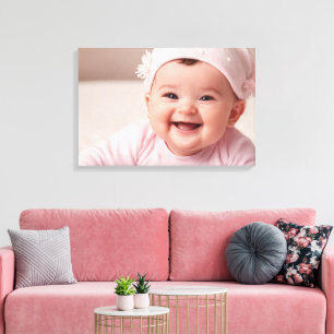 Förstorad foto-Kanvastryck-fotofamilj med Baby Canvastryck