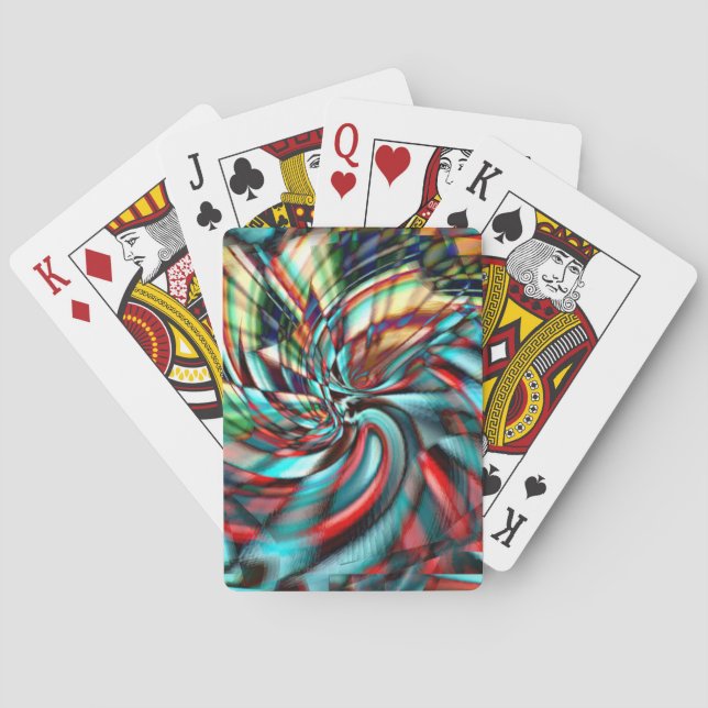Förstorad pixel spiral med hammarad glaston casinokort (Baksidan)