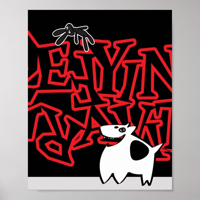 Förstörande Gravity Bunny & Doggy Poster (Framsidan)