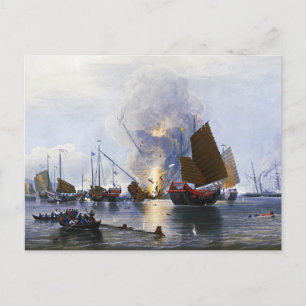 Förstörande kinesiska Krig-knutpunkter 1843 Vykort