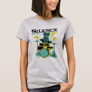 Förstörare Cute Cat spela dammar med tystnad T Shirt