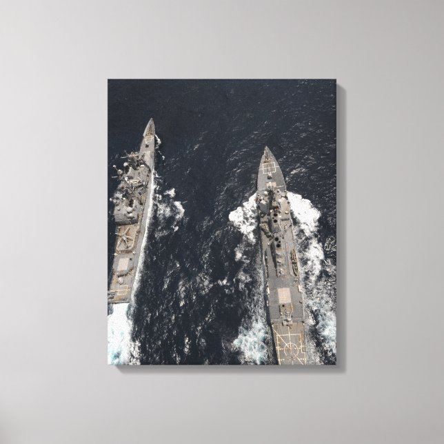 Förstörare USS Gridley med styrd missil Canvastryck (Framsida)