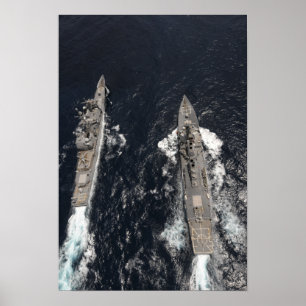 Förstörare USS Gridley med styrd missil Poster
