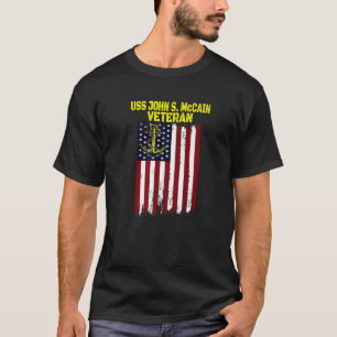 Förstörare USS John S. Mccain DDG-56 Veterans dag T Shirt