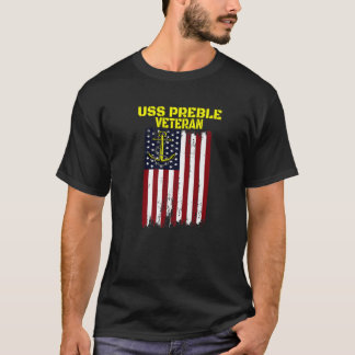 Förstörare USS Preble DLG-15 Fars dag Veterans T Shirt