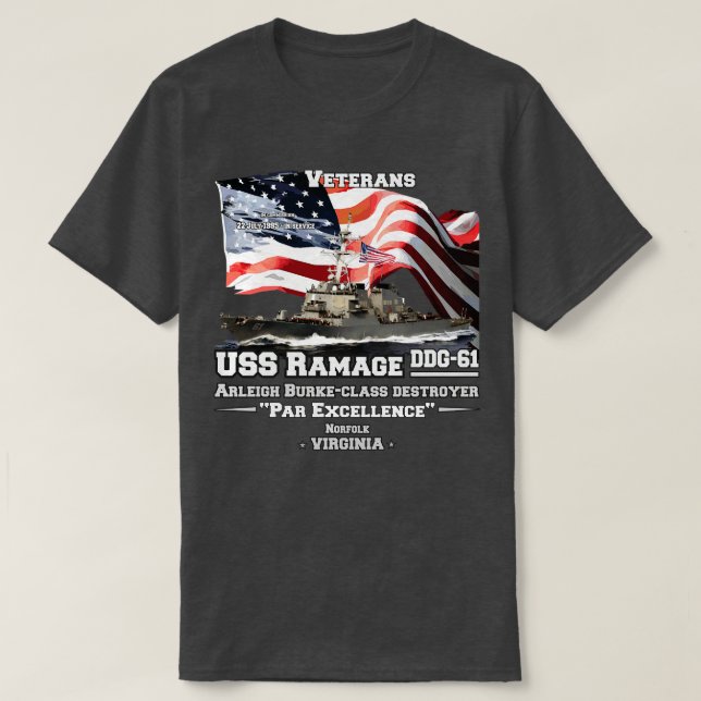 FÖRSTÖRARE USS Ramage DDG61 T Shirt (Design framsida)