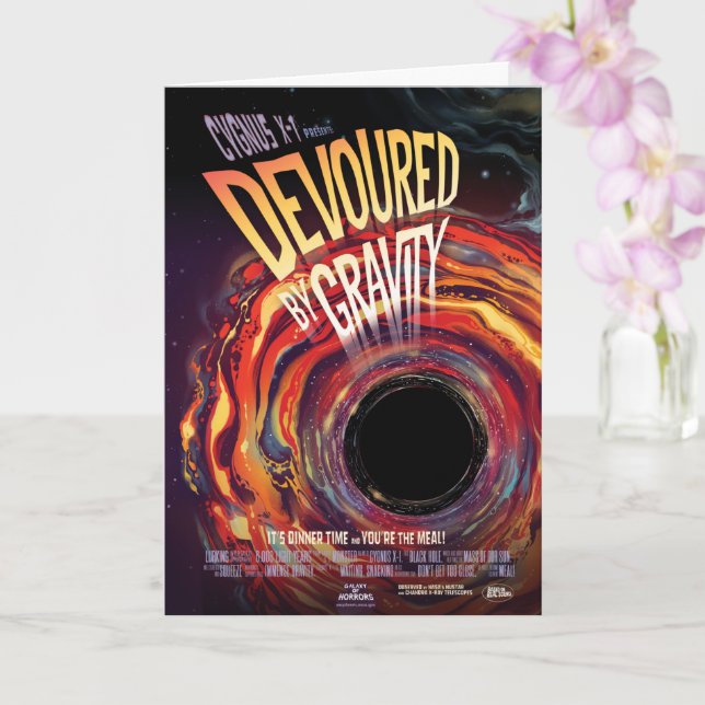 Förstörd av gravitationen Halloween-hål Svart Skrä Kort (Orkide)