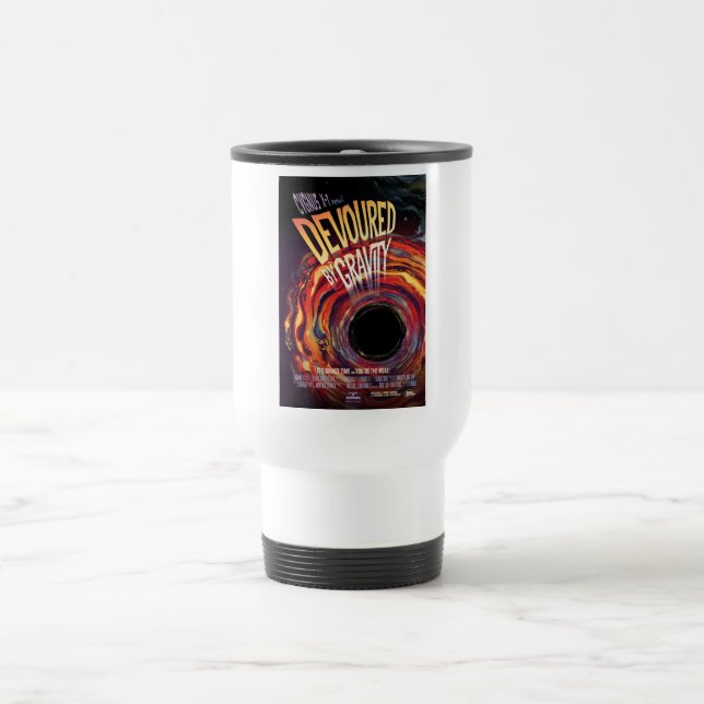 Förstörd av gravitationen Halloween-hål Svart Skrä Resemugg (Center)
