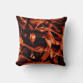 Förstörd lax eller korall av mörk, svart bakgrund kudde