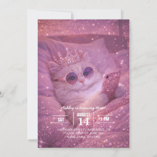 Förstörd Prinsessa Katt Skickar Textmeddelanden i  Inbjudningar