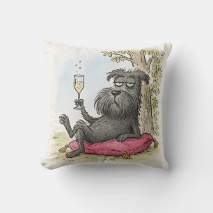 Förstörd Svart Schnauzer Kudd med Speciell Prägel Kudde
