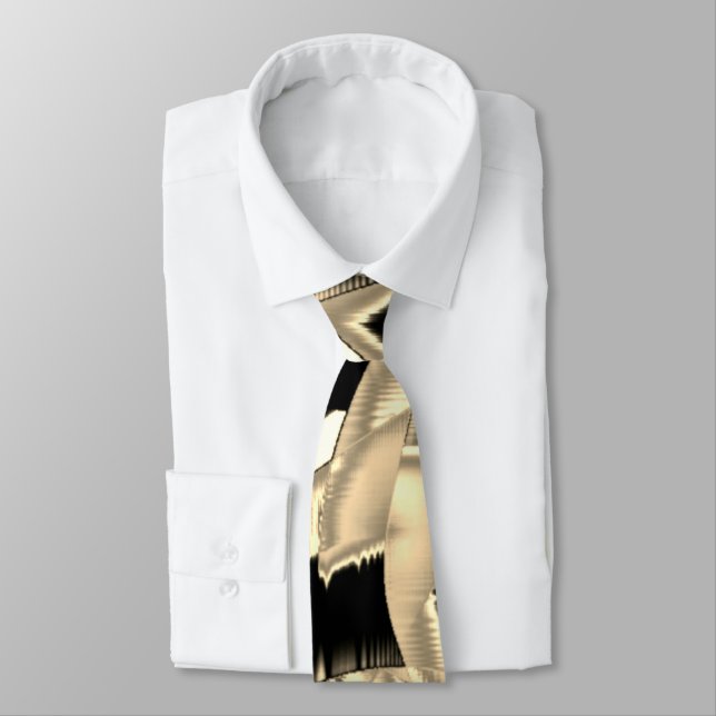 Förstörda svarta och beige rester eller tejp på ge slips (Bunden)