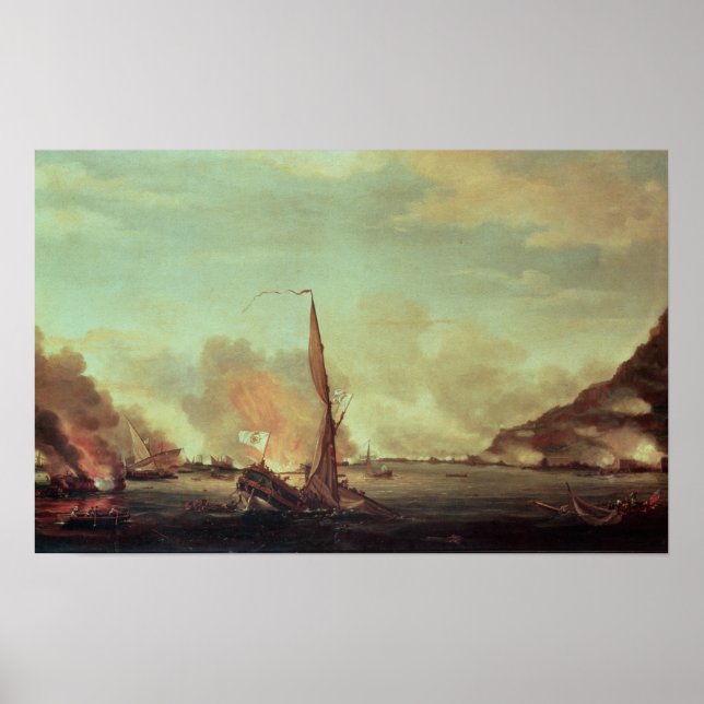 Förstörelse av de flytande batterierna vid poster (Framsidan)